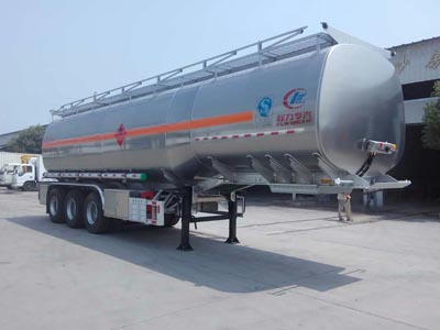程力威牌CLW9408GYYL型铝合金运油半挂车